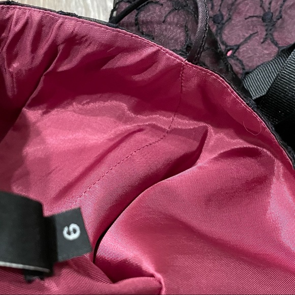 silk lace dress with bow pink and black -laundry - Picture 8 of 8